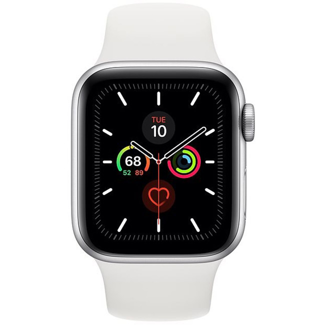 Apple Watch Series 5 GPS, 44mm | Silver, C osztály - használt, 12 hónap garancia