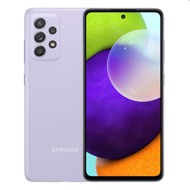 Samsung Galaxy A52, 6/128GB, Awesome Violet, A osztály - használt, 12 hónap garancia