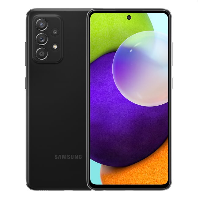 Samsung Galaxy A52 - A525F, 6/128GB, black, B osztály - használt, 12 hónap garancia