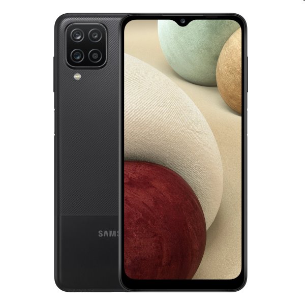 Samsung Galaxy A12, 3/32GB, Fekete, B osztály - használt, 12 hónap garancia