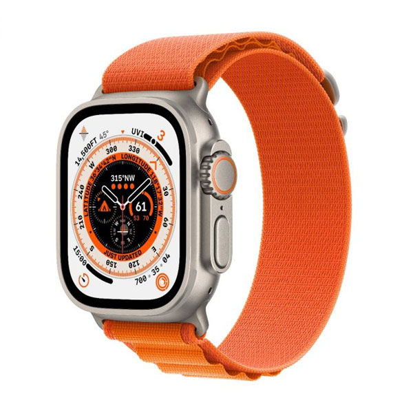 Apple Watch Ultra GPS + Cellular 49mm Titanium Case narancs Alpine Szíjjal - Nagy