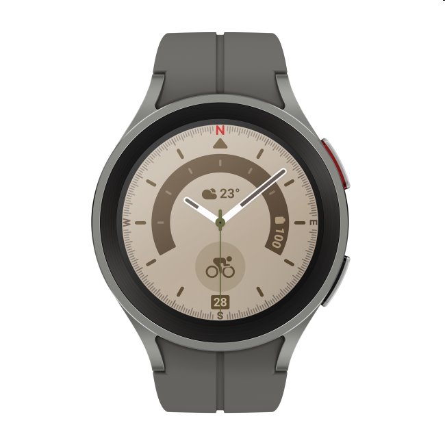 Samsung Galaxy Watch5 Pro 45mm, gray titanium, A osztály - használt, 12 hónap garancia