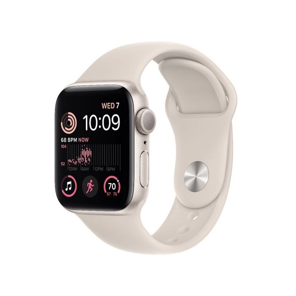 Apple Watch SE 2 GPS 40mm Starlight Aluminium Case, B osztály - használt, 12 hónap garancia