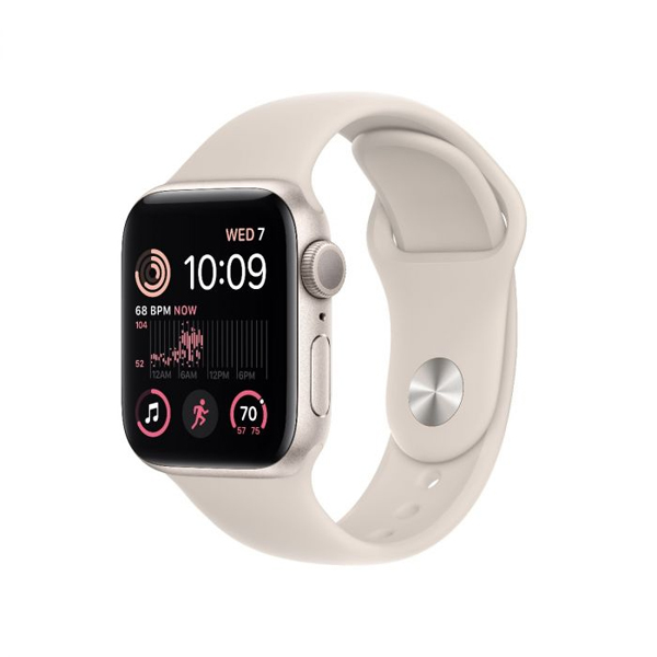 Apple Watch SE 2 GPS + Cellular 44mm Starlight Aluminium Case, A osztály - használt, 12 hónap garancia