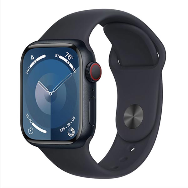 Apple Watch Series 9 GPS + Cellular 45mm Midnight Aluminium Tok Midnight Sportszíjjal - S/M