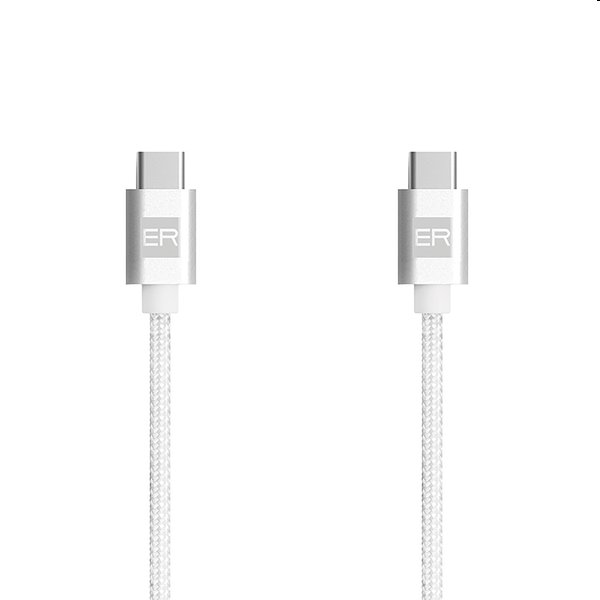 ER POWER Adat- és töltőkábel USB-C/USB-C, 5A, 2 m, fehér