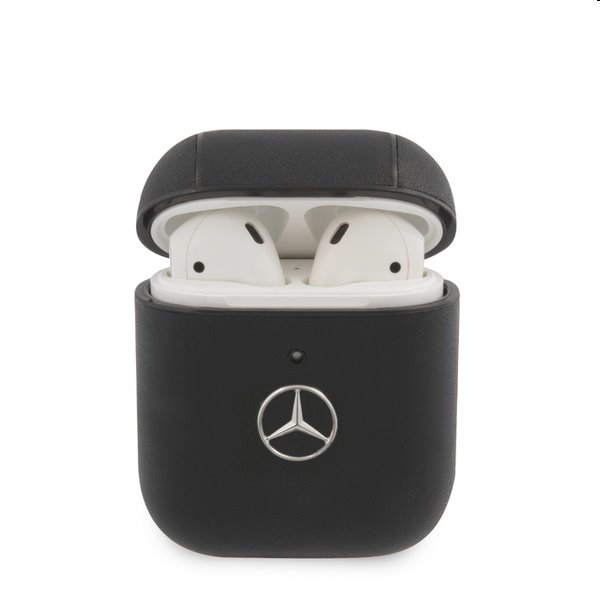 Mercedes kožené puzdro pre AirPods 1/2, čierne