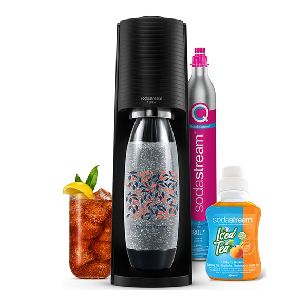 Sodastream Terra Fekete Ice Tea Peach Megapack - OPENBOX (Bontott csomagolás, teljes garancia)