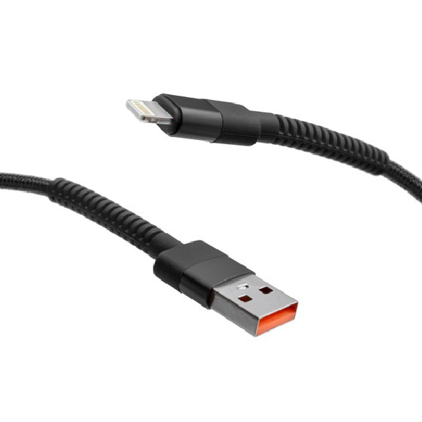 MobilNET Adat-, töltőkábel USB/Lightning, 3A, 2m, fekete akciós termékkép 1