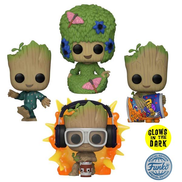 POP! 4 Pack Marvel: I Am Groot - Groot Special Edition (Glows in The Dark)