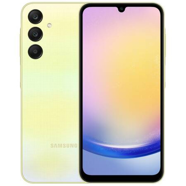 Samsung Galaxy A25 5G, 6/128GB, yellow, bontott csomagolás, 24 hónap garancia