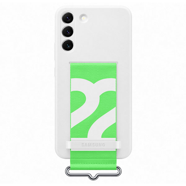Samsung Silicone Cover w/ Strap S22 Plus, white, használt, 12 hónap garancia