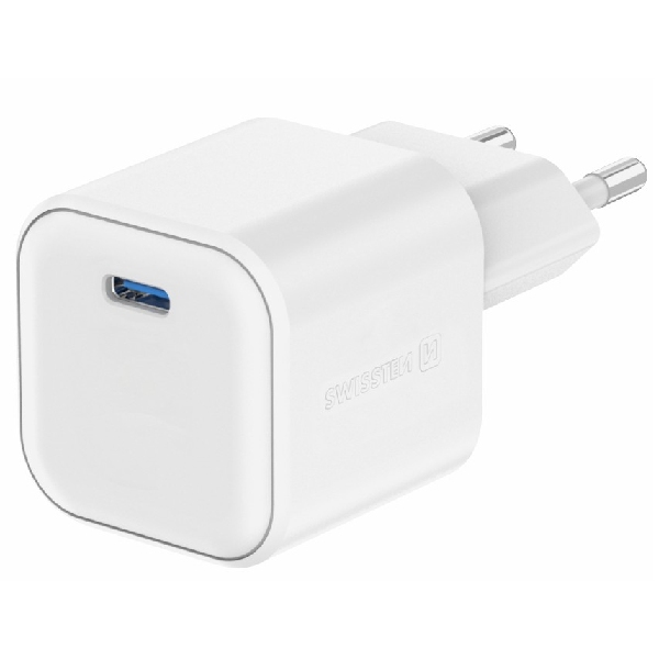 SWISSTEN GaN network adapter 1x USB-C 35 W PD, fehér