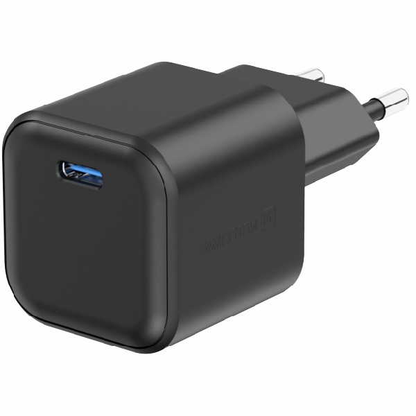 SWISTEN hálózati adapter GaN 1x USB-C 20 W PD, fekete