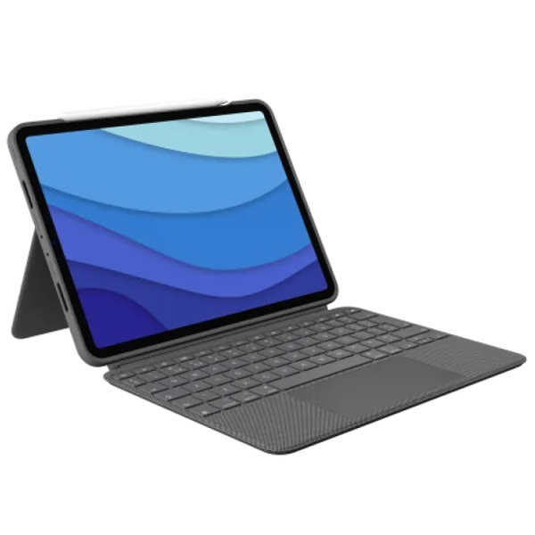 Logitech COMBO TOUCH pre iPad Pro (1., 2., 3, a 4. gen.), UK, sivá