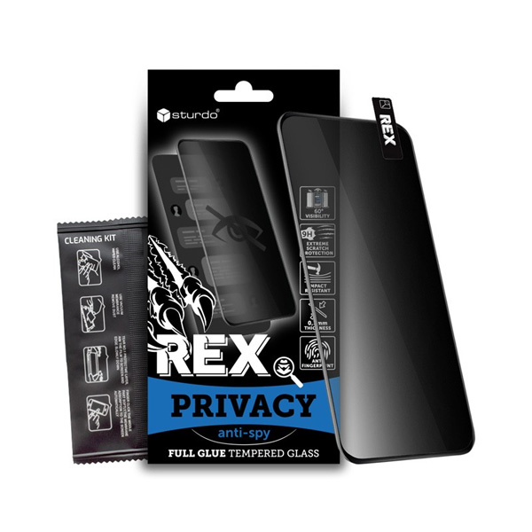 Sturdo Rex Ochranné tvrdené sklo pre Apple iPhone 14 privacy čierne