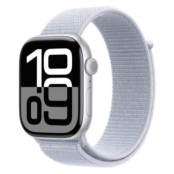 Apple Watch Series 10 GPS 42mm Silver Aluminium Case with Blue Cloud Sport Loop