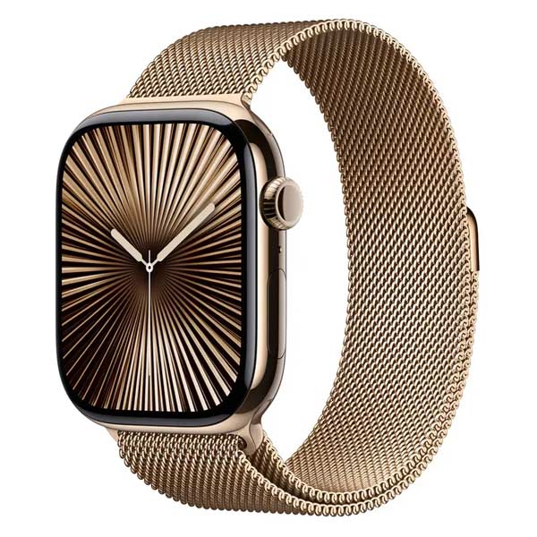 Apple Watch Series 10 GPS + Cellular 46mm Zlaté titánové so zlatým milánskym remienkom - M/L