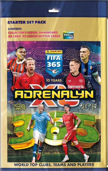 Futbalové karty Panini FIFA 365 2024/2025 Adrenalyn Karty Starter set