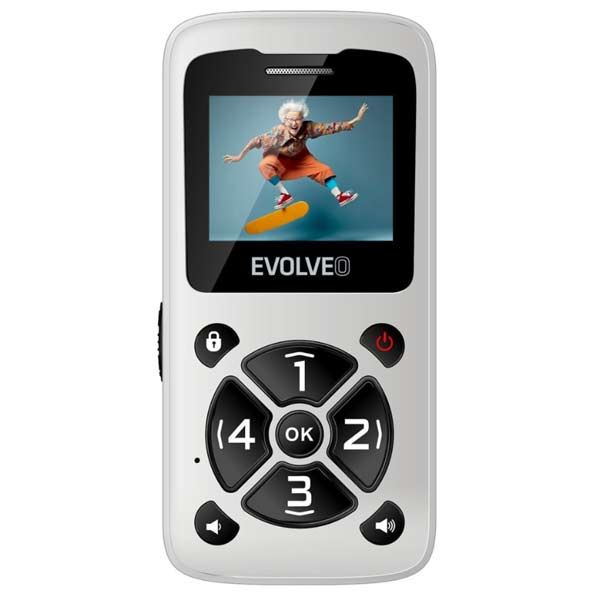 EVOLVEO EasyPhone ID, mobiltelefon időseknek, fehér