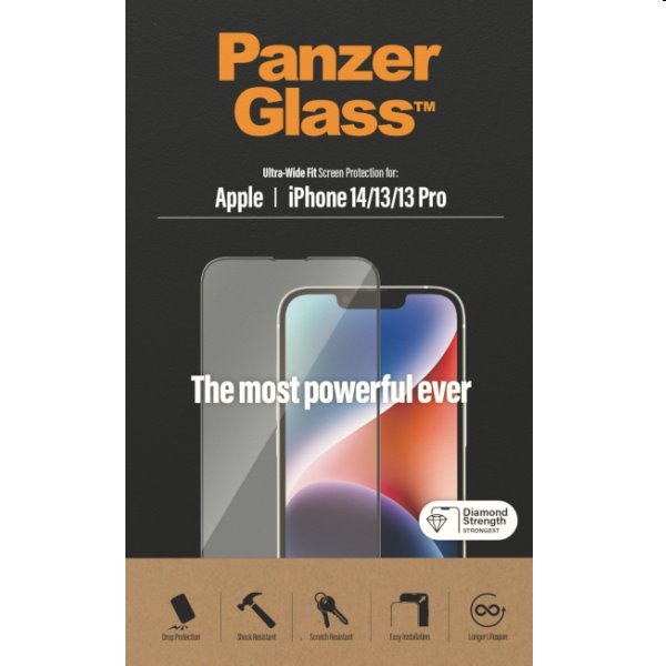 PanzerGlass UWF AB for Apple iPhone 14/13/13 Pro, black, bontott, 24 hónap garancia