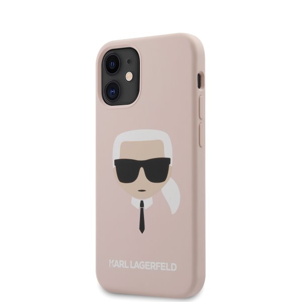 Tok Karl Lagerfeld Head szilikon for iPhone 12 mini, light pink