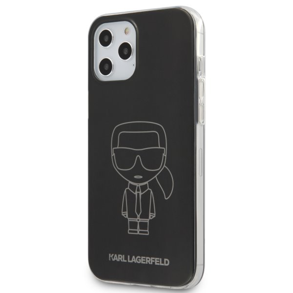 Tok Karl Lagerfeld PC/TPU Metallic Iconic Outline for iPhone 12/12 Pro, black