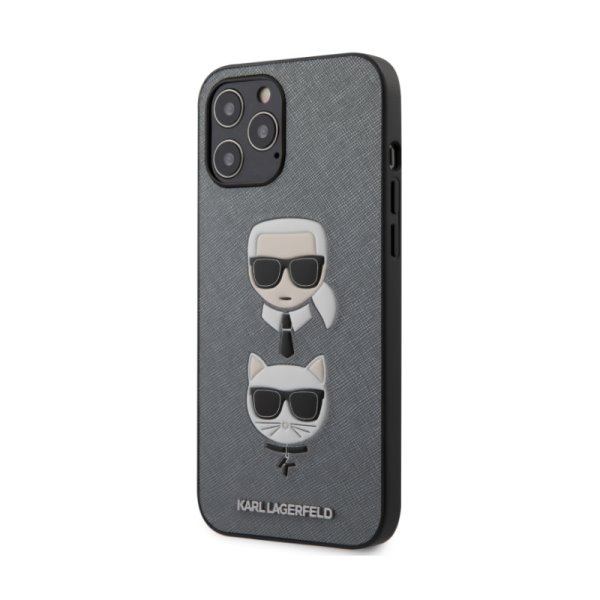 Tok Karl Lagerfeld Saffiano K&C Heads for iPhone 12/12 Pro, silver