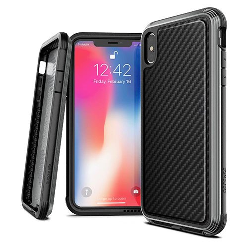 X-Doria Defense Lux for iPhone Xs Max - Black Carbon Fiber akciós termékkép 1