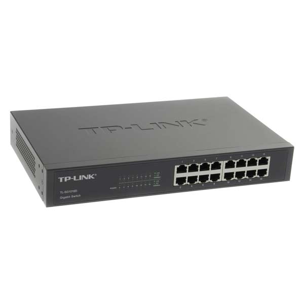 TP-Link TL-SG1016 16x Gigabit Rackmount Switch kapcsoló, Fekete