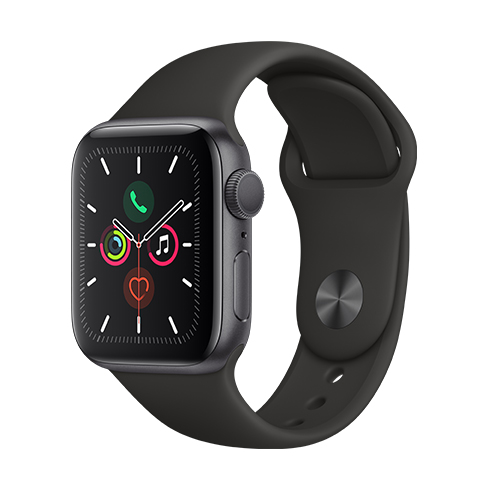 Apple Watch Series 5 GPS, 40mm kozmikus szürke Aluminium Case with fekete Sport Band