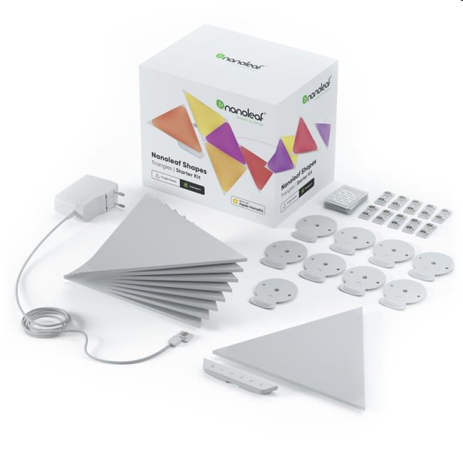 Modulárne smart osvetlenie Nanoleaf Shapes Triangels Starter Kit, 9 panelov