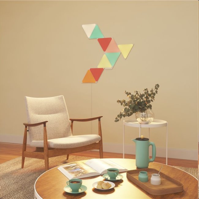 Modulárne smart osvetlenie Nanoleaf Shapes Triangels Starter Kit, 9 panelov