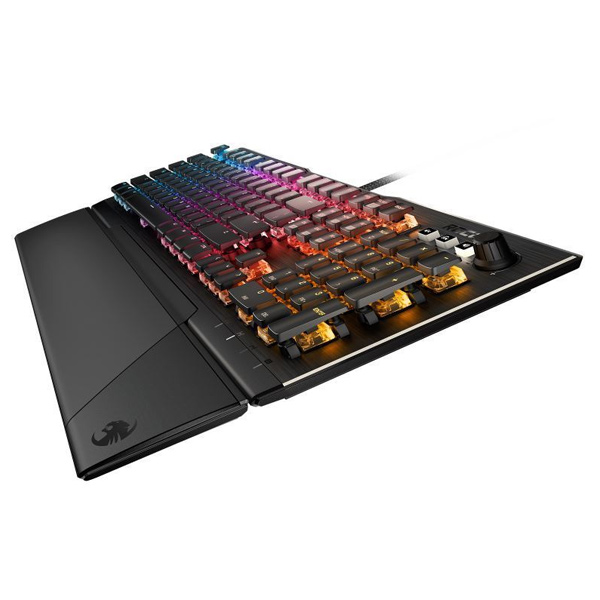 Roccat Vulcan 121 AIMO Gaming Billentyűzet, Red Titan Switch Speed RGB US kiosztás, Fekete