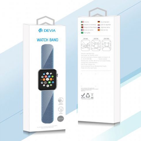 Športový náhradný remienok Devia Deluxe Sport3 Series pre Apple Watch 44mm, šedý