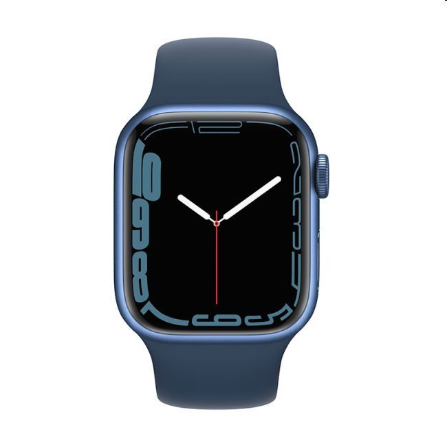 Apple Watch Series 7 GPS, 41mm Blue Aluminium Tok Abyss Blue Sportszíjjal - Regular