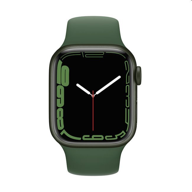 Apple Watch Series 7 GPS, 45mm zöld Aluminium Tok Clover Sportszíjjal - Regular