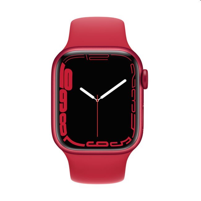 Apple Watch Series 7 GPS, 45mm (PRODUCT)RED Aluminium Tok (PRODUCT)RED Sportszíjjal - Regular