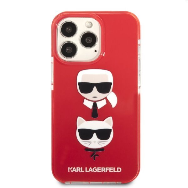 Tok Karl Lagerfeld TPE Karl and Choupette Heads for Apple iPhone 13 Pro Max, piros