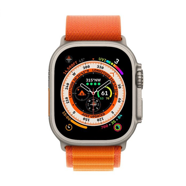 Apple Watch Ultra GPS + Cellular 49mm Titanium Case narancs Alpine Szíjjal - Közepes