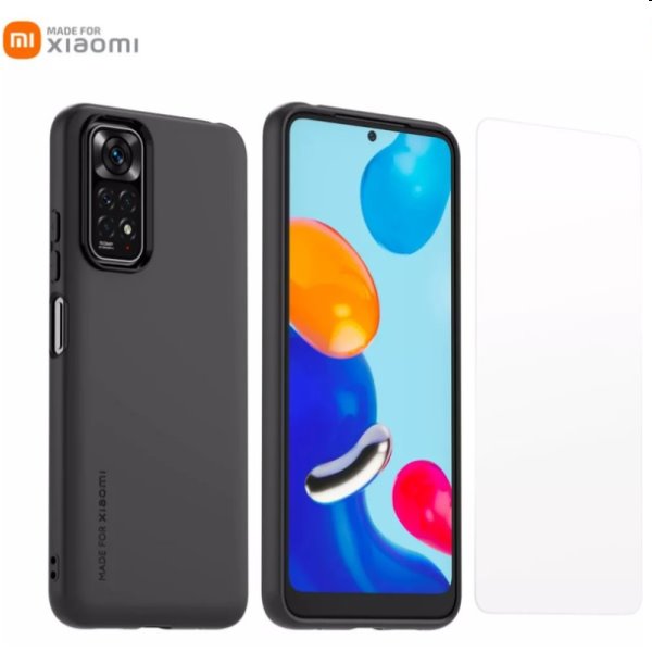 Zadný kryt a ochranné sklo Made for Xiaomi TPU pre Xiaomi Redmi Note 11/11s, čierna