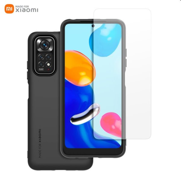 Zadný kryt a ochranné sklo Made for Xiaomi TPU pre Xiaomi Redmi Note 11/11s, čierna