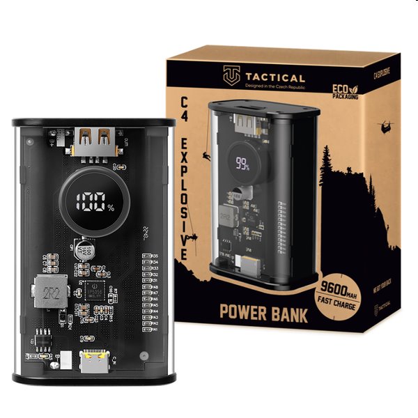 Tactical Powerbank C4 Explosive 9600mAh, fekete