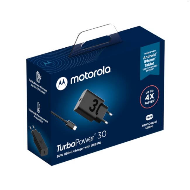 Motorola gyorstöltő TurboPower 30W kábellel, fekete