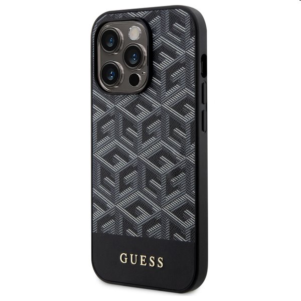 Guess PU G Cube MagSafe tok Apple iPhone 15 Pro Max számára, fekete