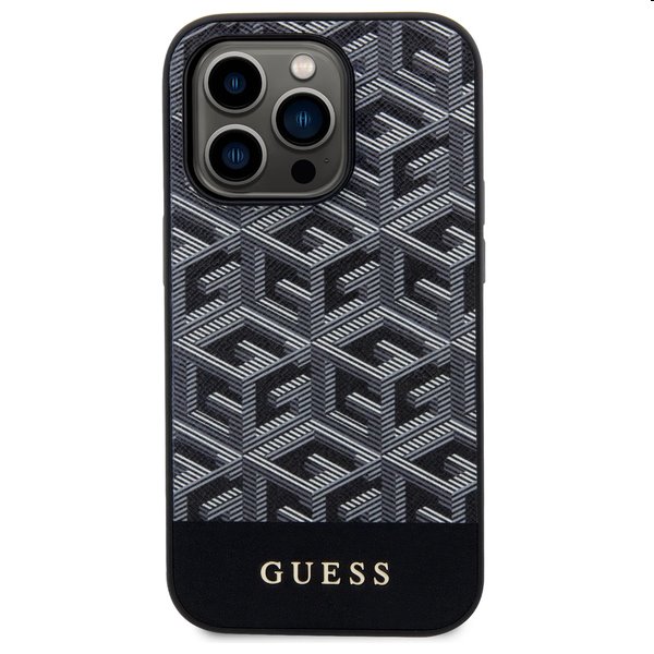 Guess PU G Cube MagSafe tok Apple iPhone 15 Pro Max számára, fekete