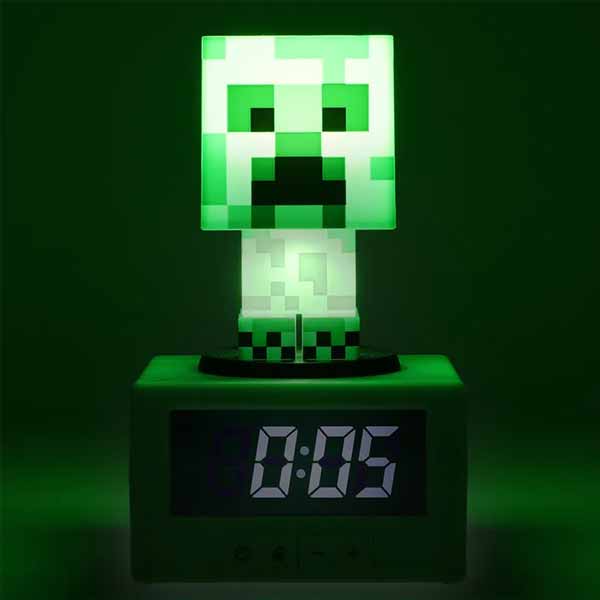 Lámpa Creeper Icon Alarm Clock (Minecraft)