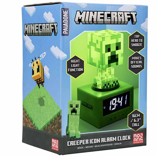 Lámpa Creeper Icon Alarm Clock (Minecraft)