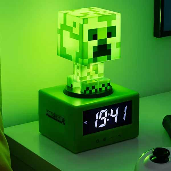 Lámpa Creeper Icon Alarm Clock (Minecraft)