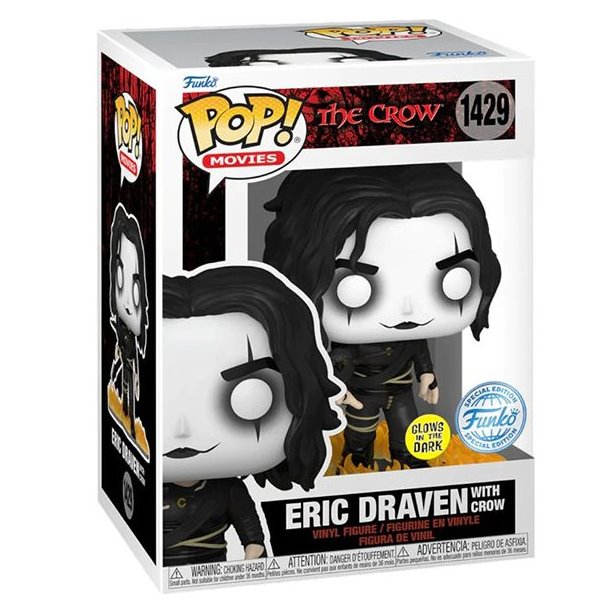 POP! Movies: Eric Draven with Crow (The Crow) Special Kiadás (Glows in The Dark)